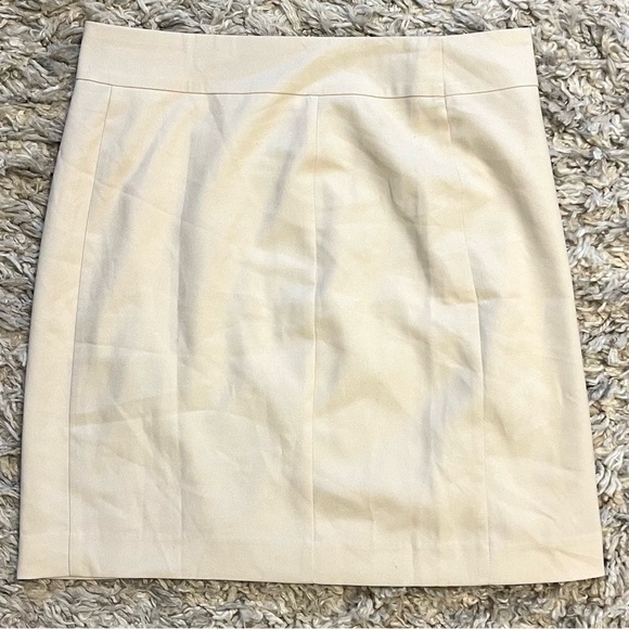 2/$30 Banana Republic- Cream Mini Skirt w/ Faux Leather Deatil - Picture 5 of 6